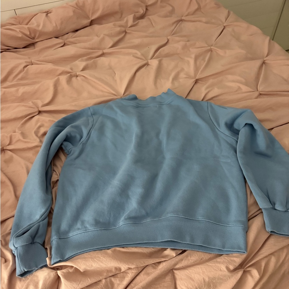 Blue Crew Neck Knit Sweater